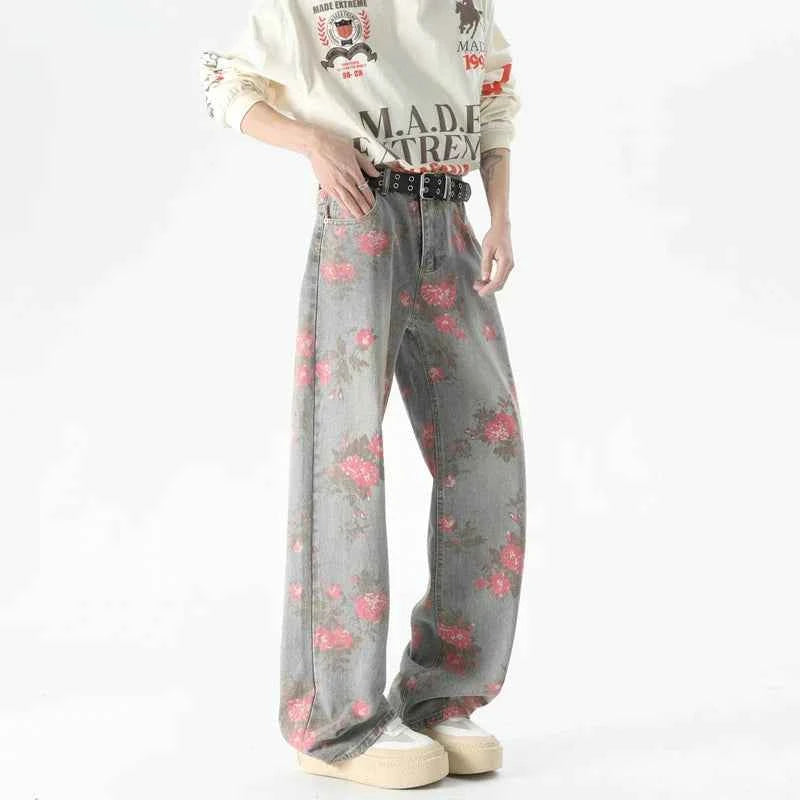 Y2K Versatile Floral Straight Leg Jeans