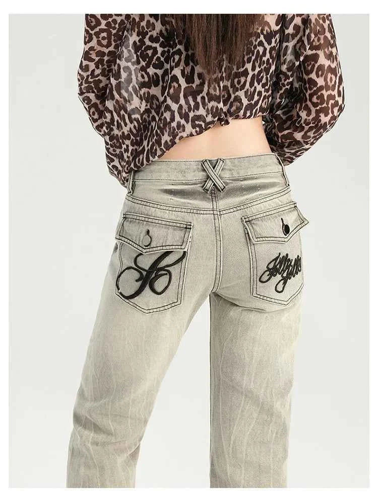 Stylish Flare Mid-Waist Stretch Jeans