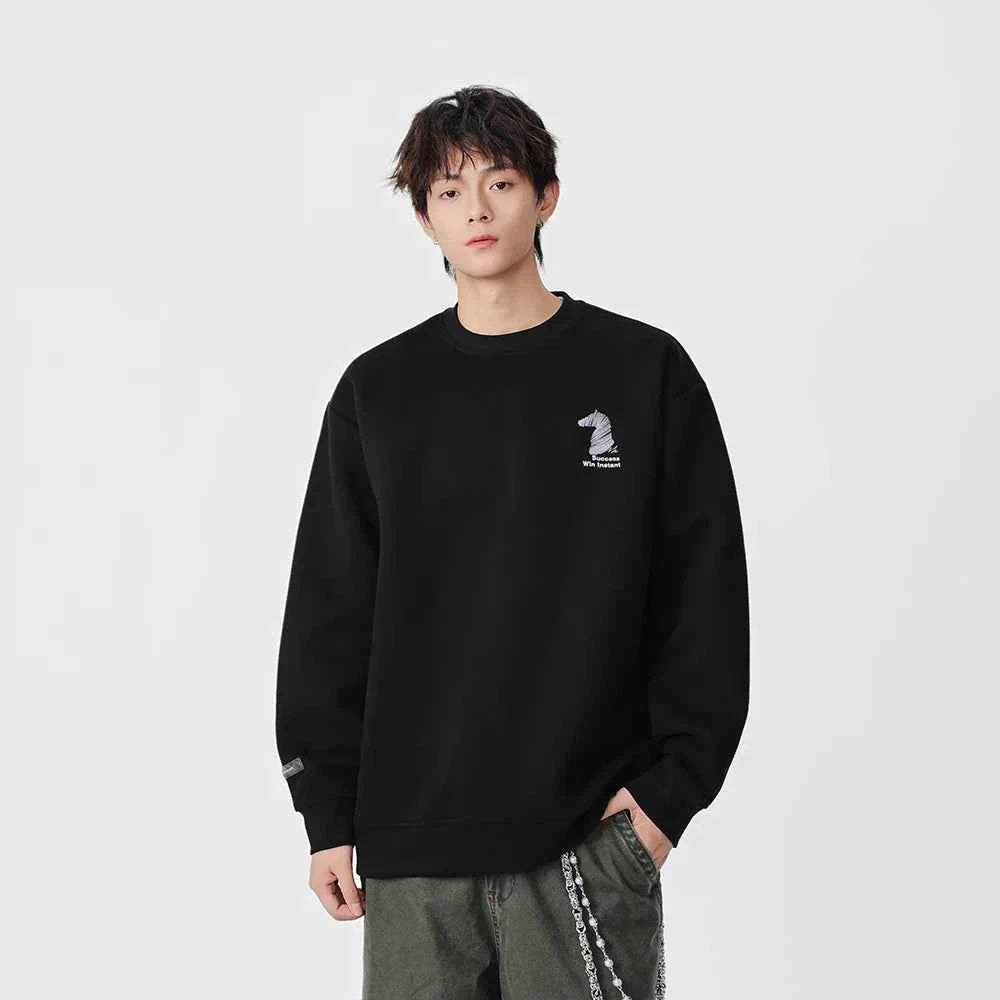 Cozy Horse Head Pattern Crew Sweatshirt