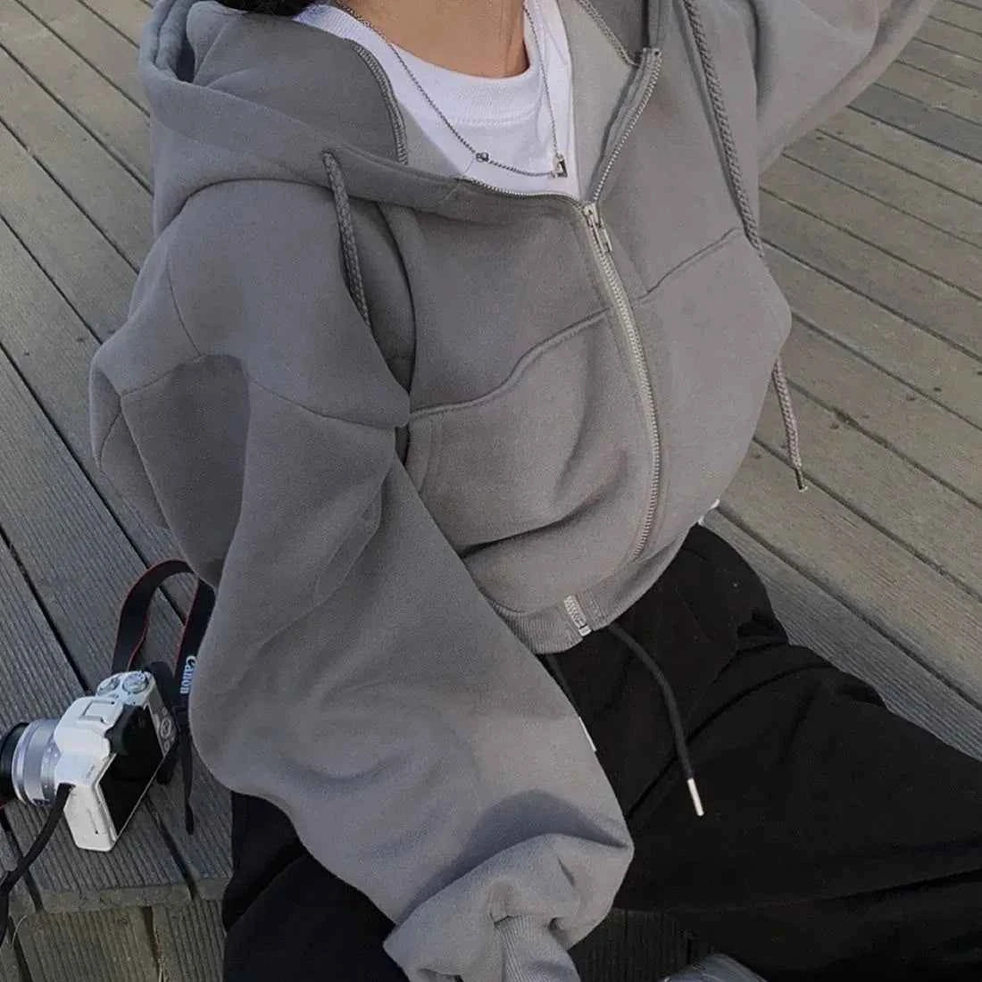 Zip Up Hoodie Layered
