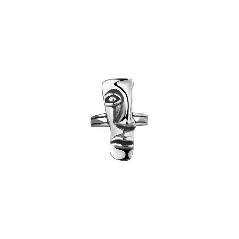 Vintage Abstract Face Finger Ring - Luxuryurbanwear