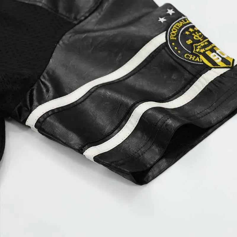 Mesh Embroidered Patchwork Jersey Polyester T-Shirt