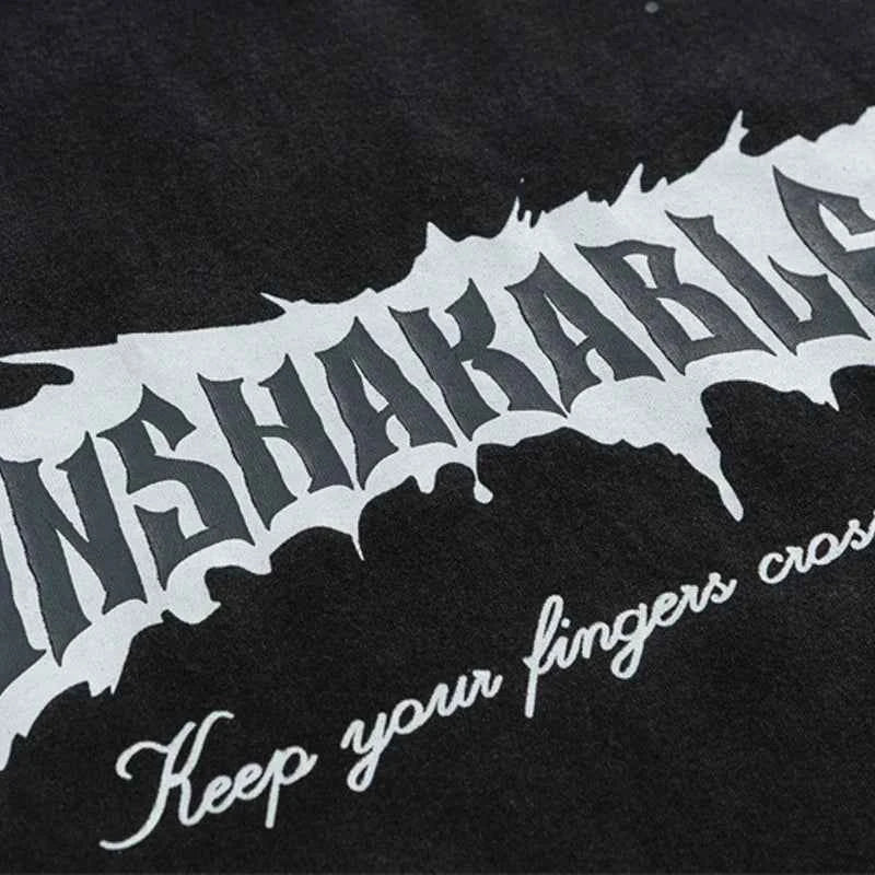 Graffiti Letter Hip Hop Cotton T-Shirt - Unisex Oversized Streetwear Graphic Tee