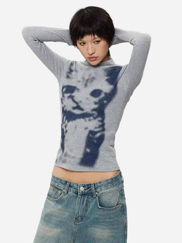Insulated Cat Print Long Sleeve T-Shirt