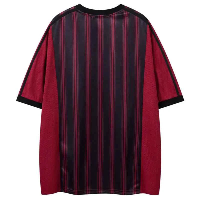 Rhinestone Flexible Mesh Jersey Sport T-Shirt