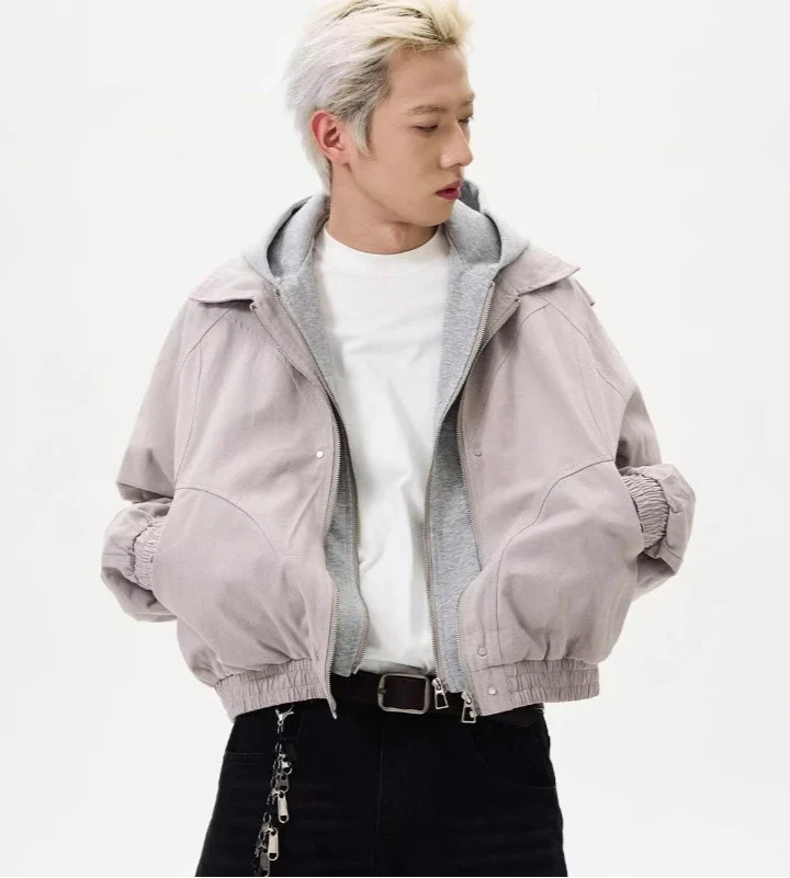 Patchwork Silhouette Retro Hooded Jacket - Luxuryurbanwear