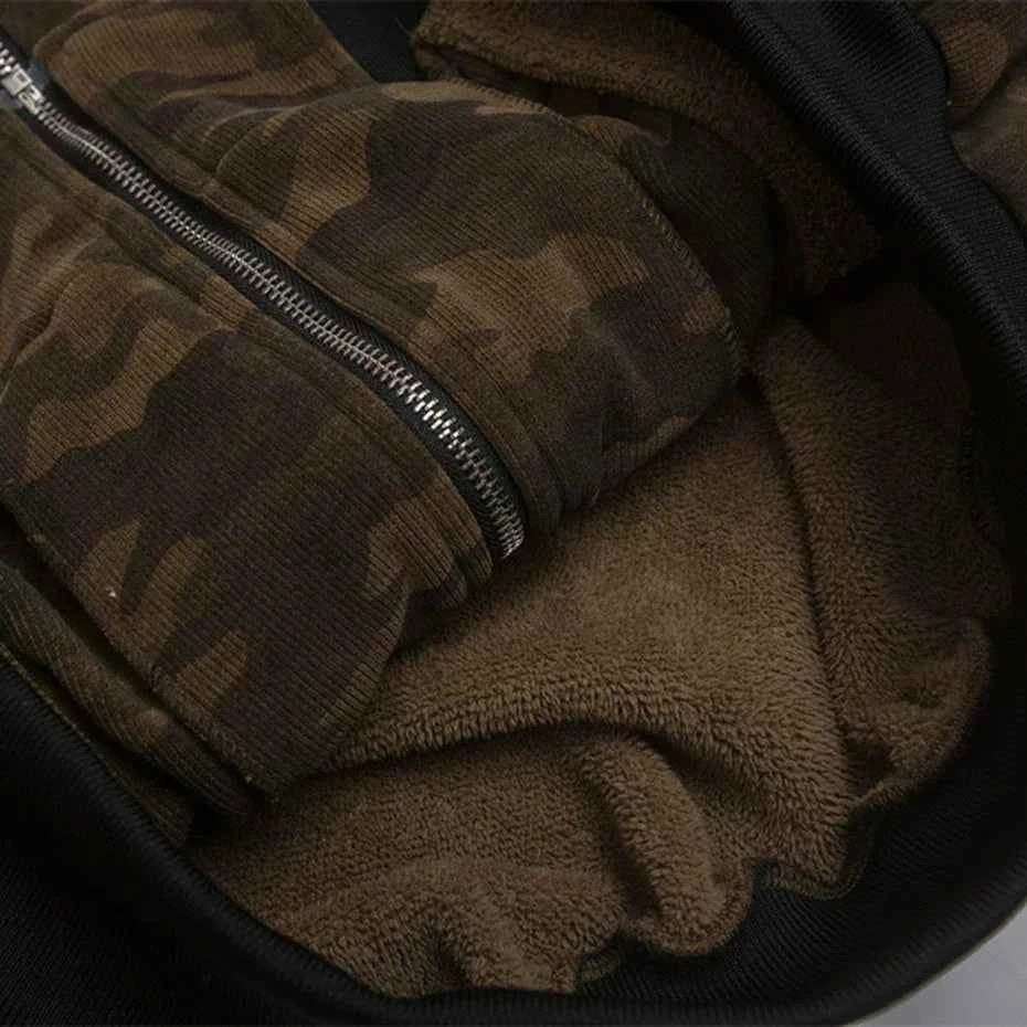 Winter Camouflage Fox Fur Collar Parkas Jacket