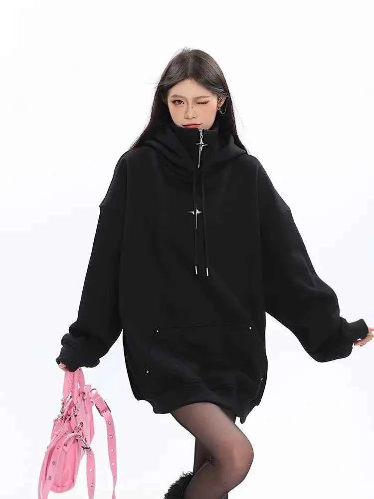 Women Cool Gothic Loose Long Sleeve Hoodie