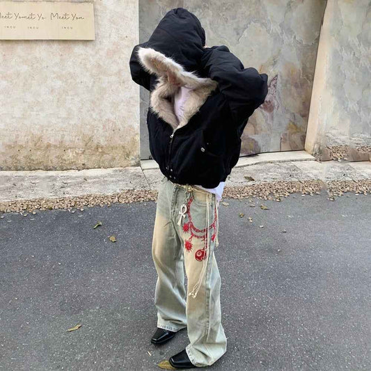 Streetwear Winter Cozy Heavy Plush Jacket