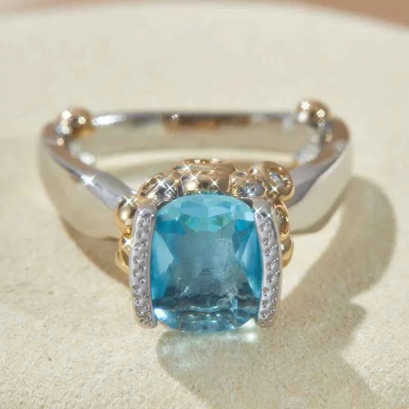 Geometric Zircon Silver Classic Ring