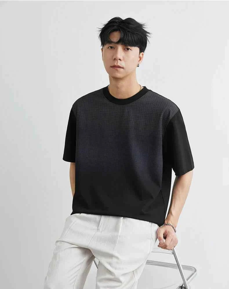 Men's Cool Gradient Color Loose Fit Short T-Shirt