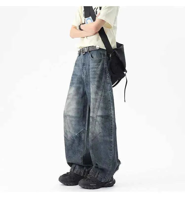 Cool Weather Fit Washed Loose Wide Leg Jeans