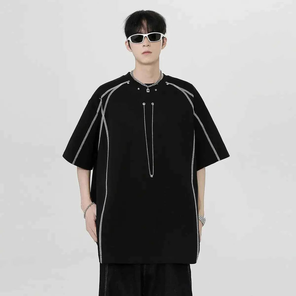 Streetwear Breathable American Black Short Sleeve T-Shirt