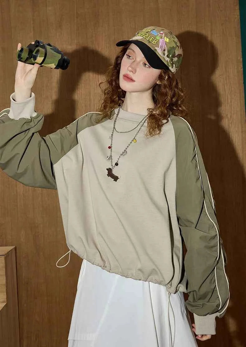 Stylish Oversize Adjustable Cuff Sweatshirt