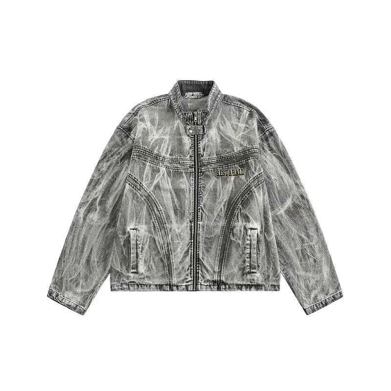 Destructive American Graffiti Printed Denim Jacket