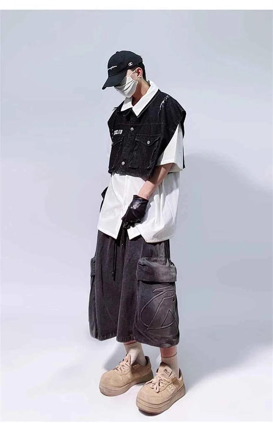 Retro Hip Hop Wide Leg Denim Jorts