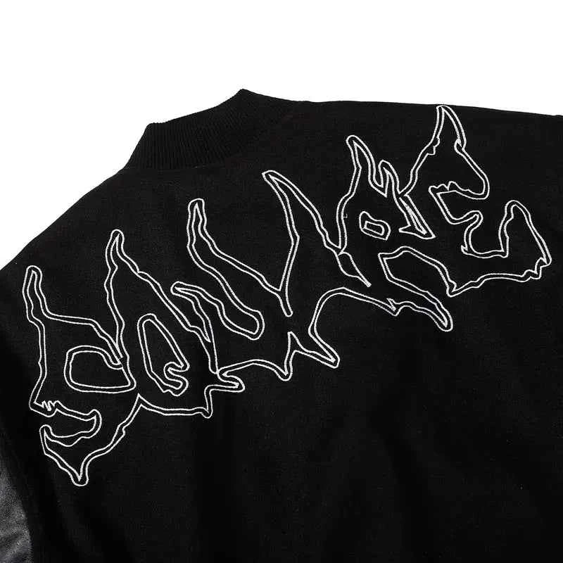 Y2K Versatile Patchwork Hip Hop Varsity Leather Jacket