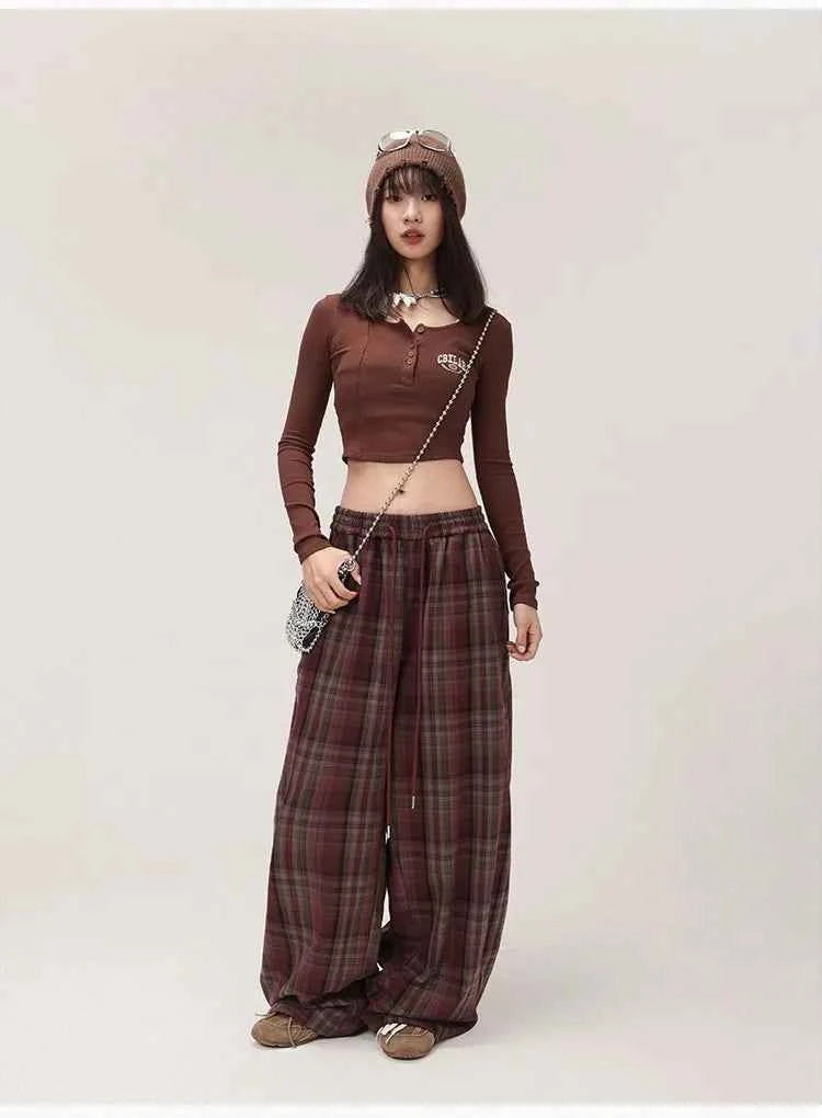 Vintage Red Checkered Work Pants