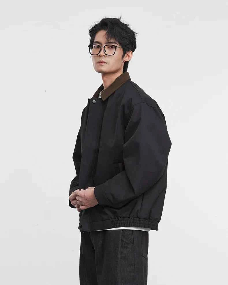 Streetwear Loose Solid Color Lapel Jacket