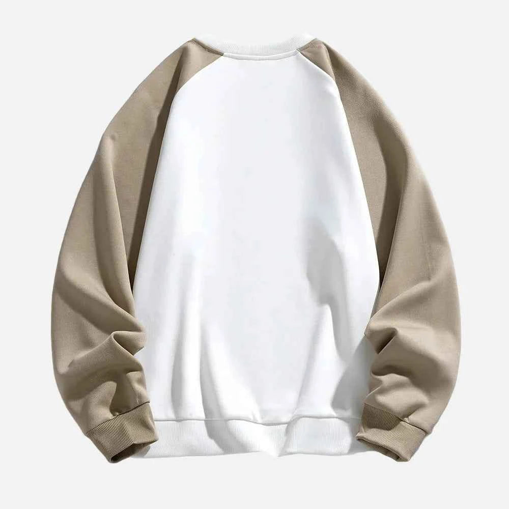 Chic Retro Color Block Casual Sweatshirt