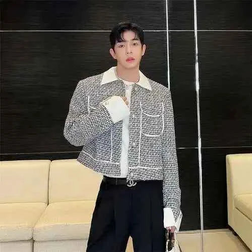 Luxury Elegant Checked Light Casual Jacket