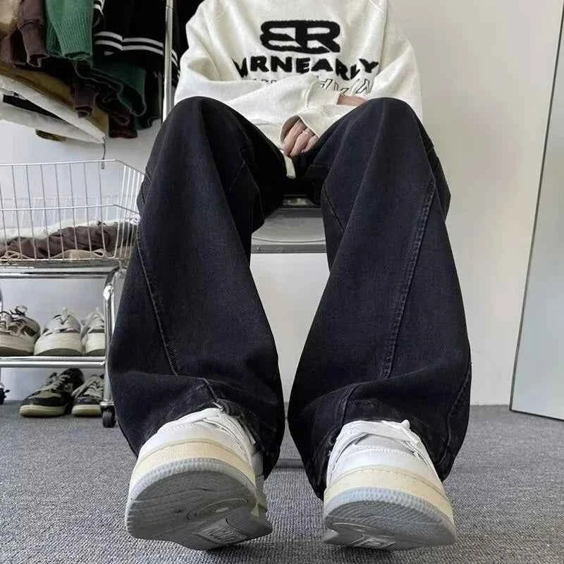 Streetwear American Style High Street Splicing Jeans