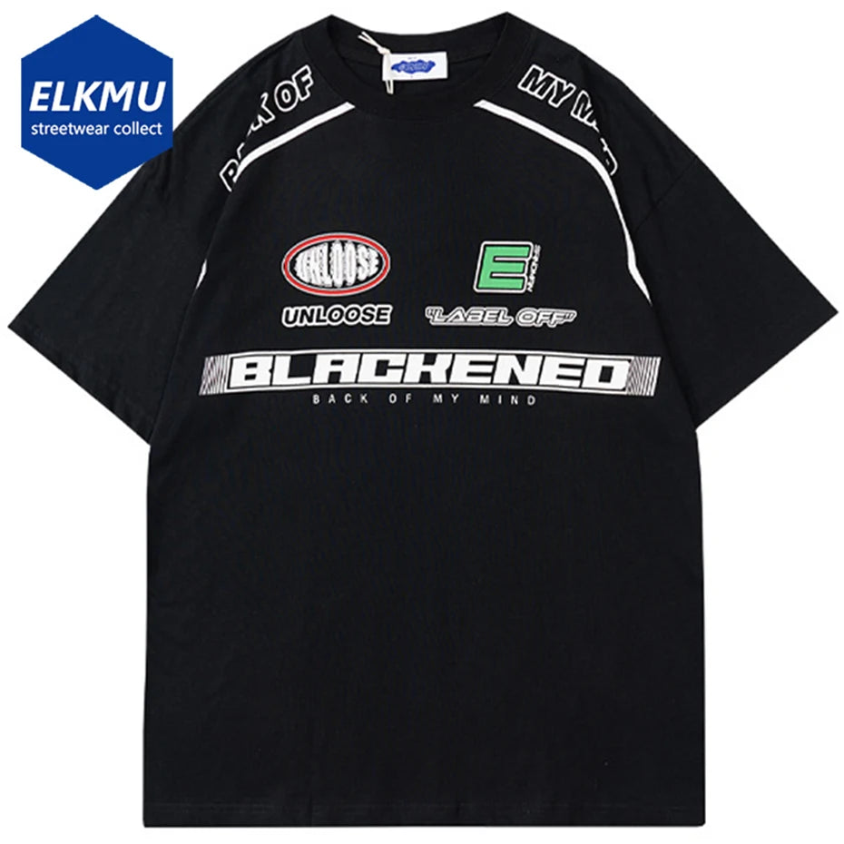 Streetwear Oversized Fashion Motorcycle Racing Style T-Shirt