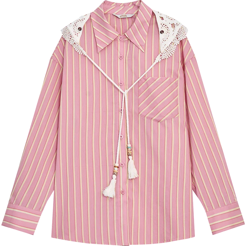 Dopamine Striped Long Sleeve Knit Shirt - Luxuryurbanwear