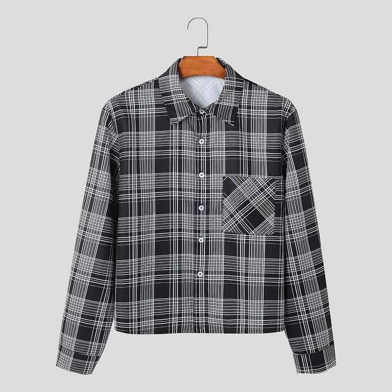 Men Casual Plaid Oversize Long Sleeve Shirt