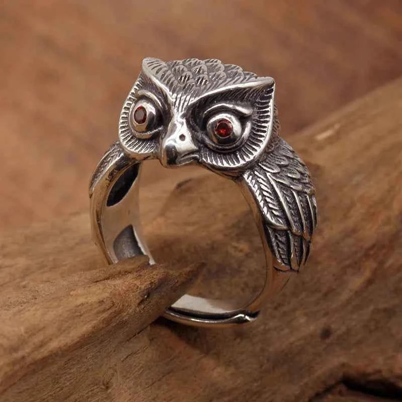 Cute Punk Owl Open Finger Ring