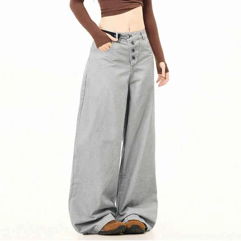 Streetwear Hip Hop Solid Color Belted Pants
