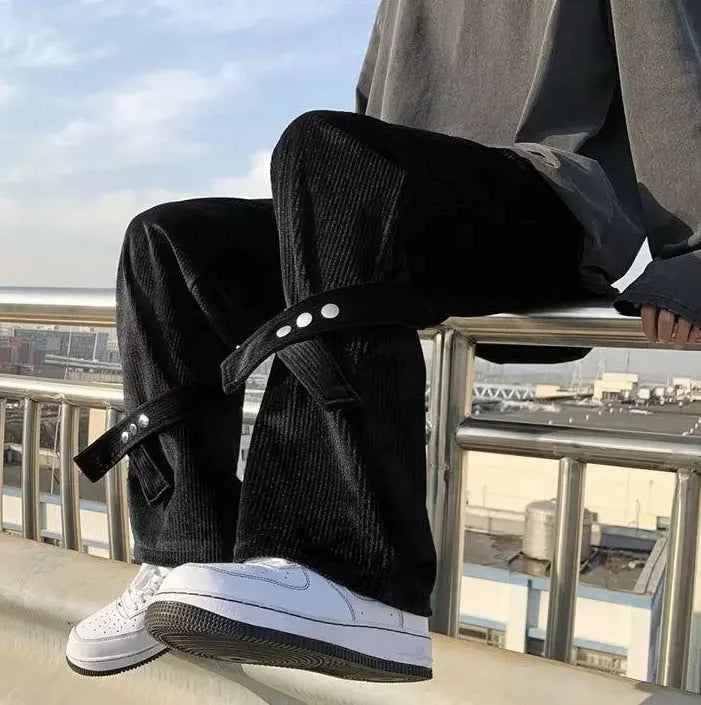 Streetwear Japanese Style Corduroy Cargo Pants