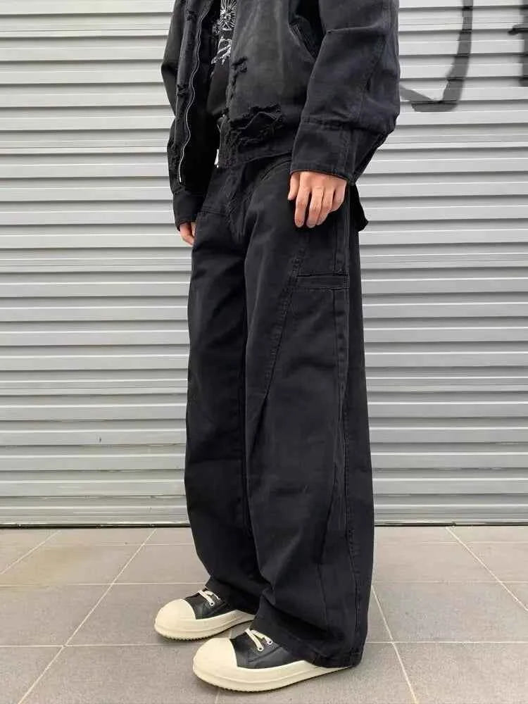 Distressed Detail High Waist Loose Denim Jeans