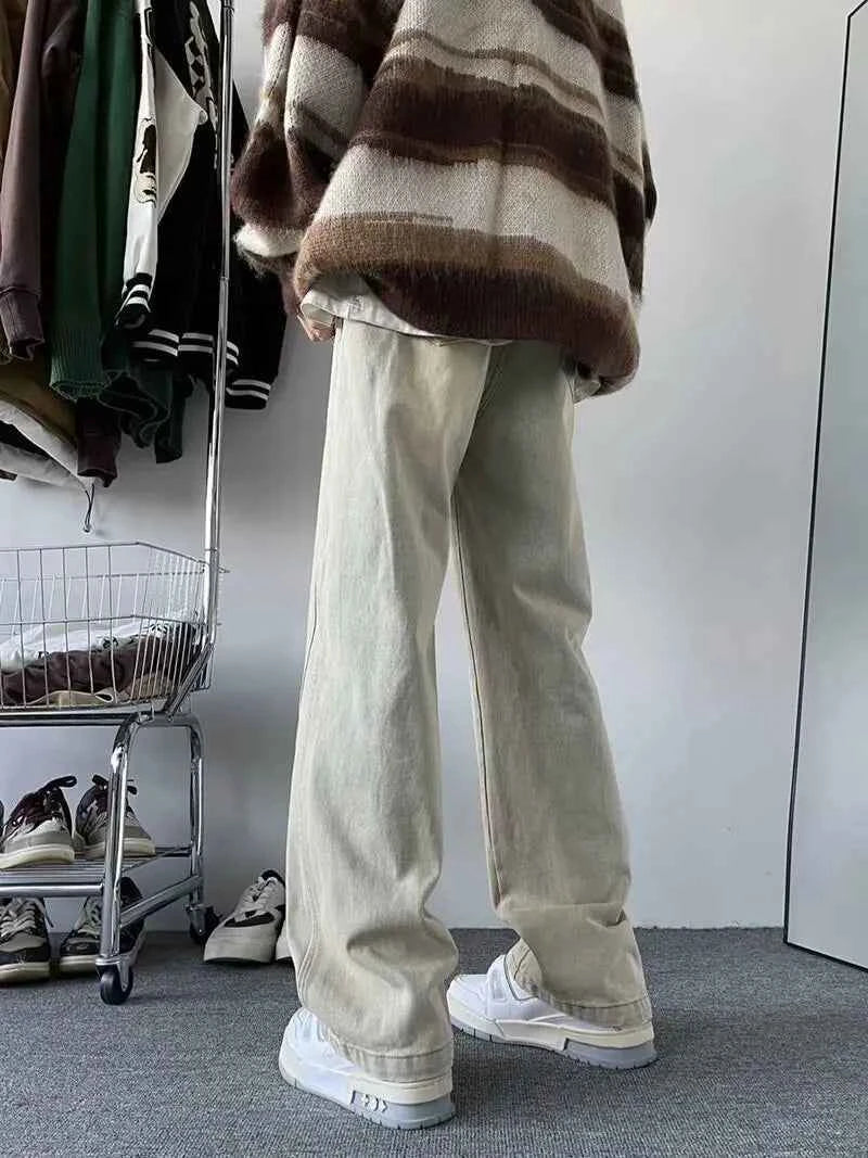 Streetwear American Style High Street Splicing Jeans