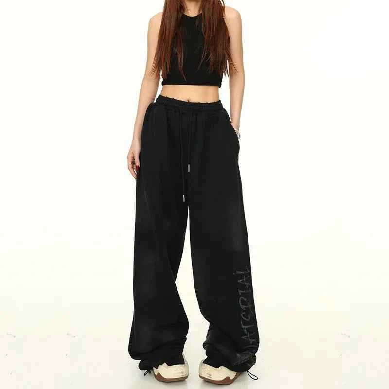 Streetwear Cool High Waist Graffiti Letter Sweatpants
