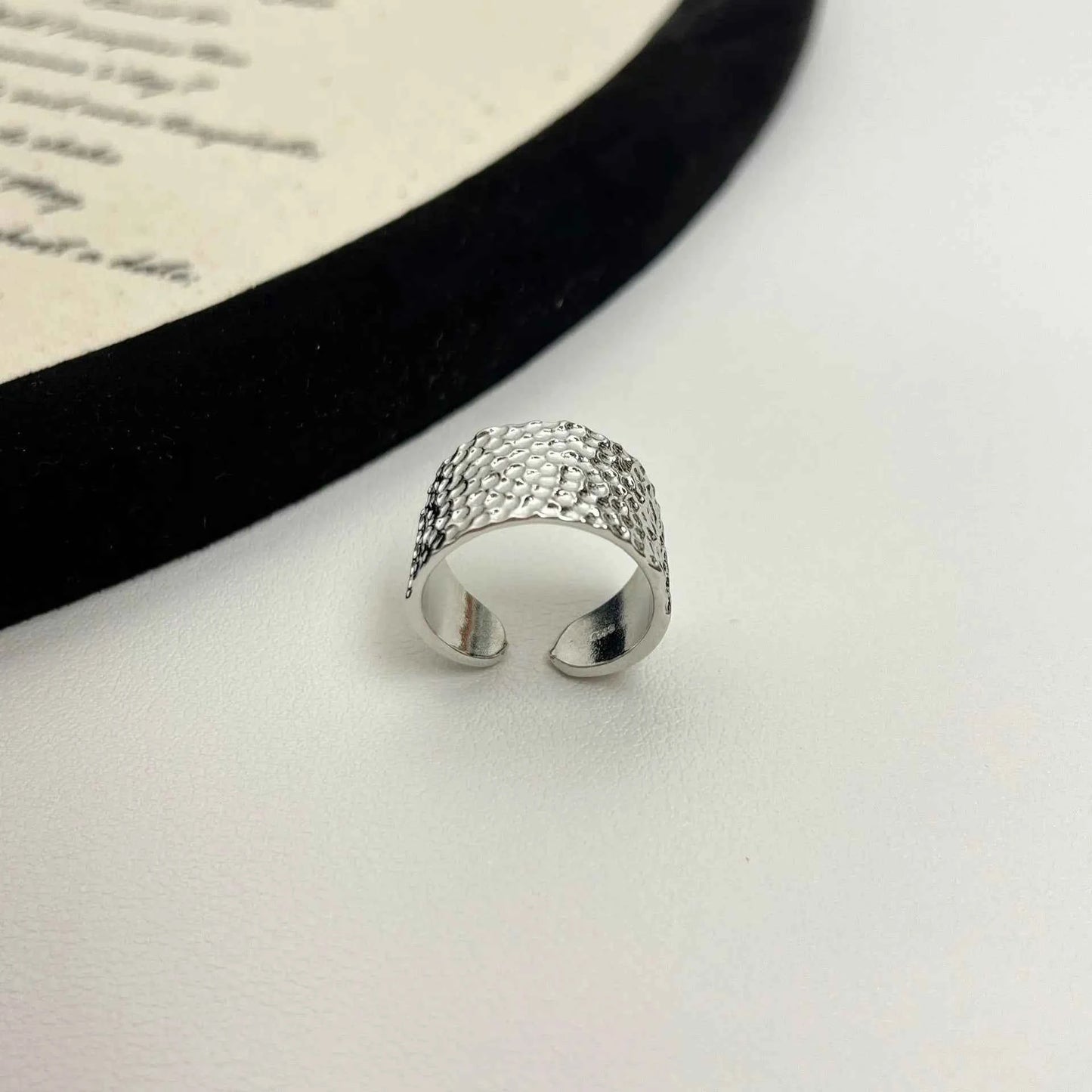 Geometric Wide Irregular Silver Finger Ring