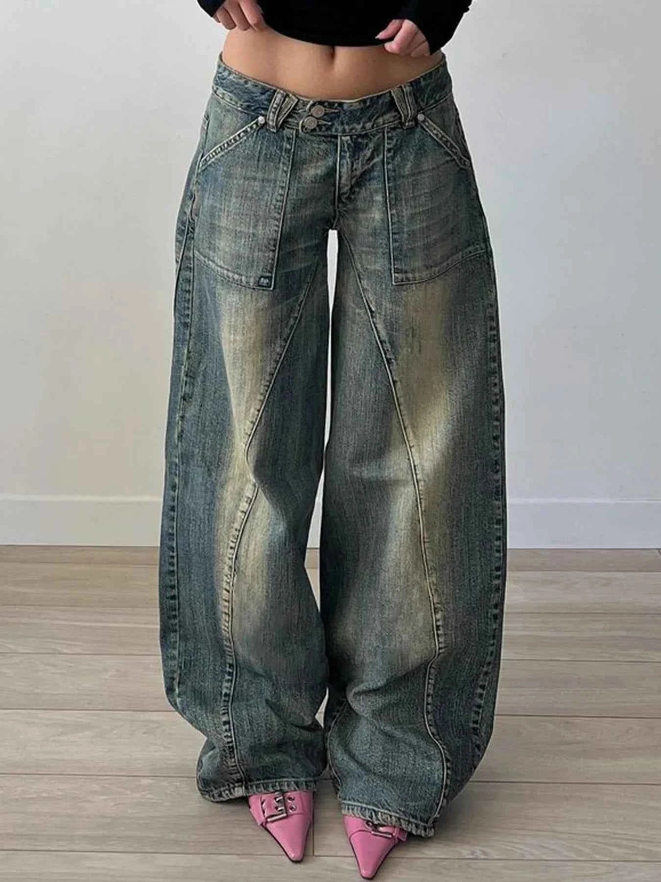 Vintage Grunge Loose Low Rise Jeans