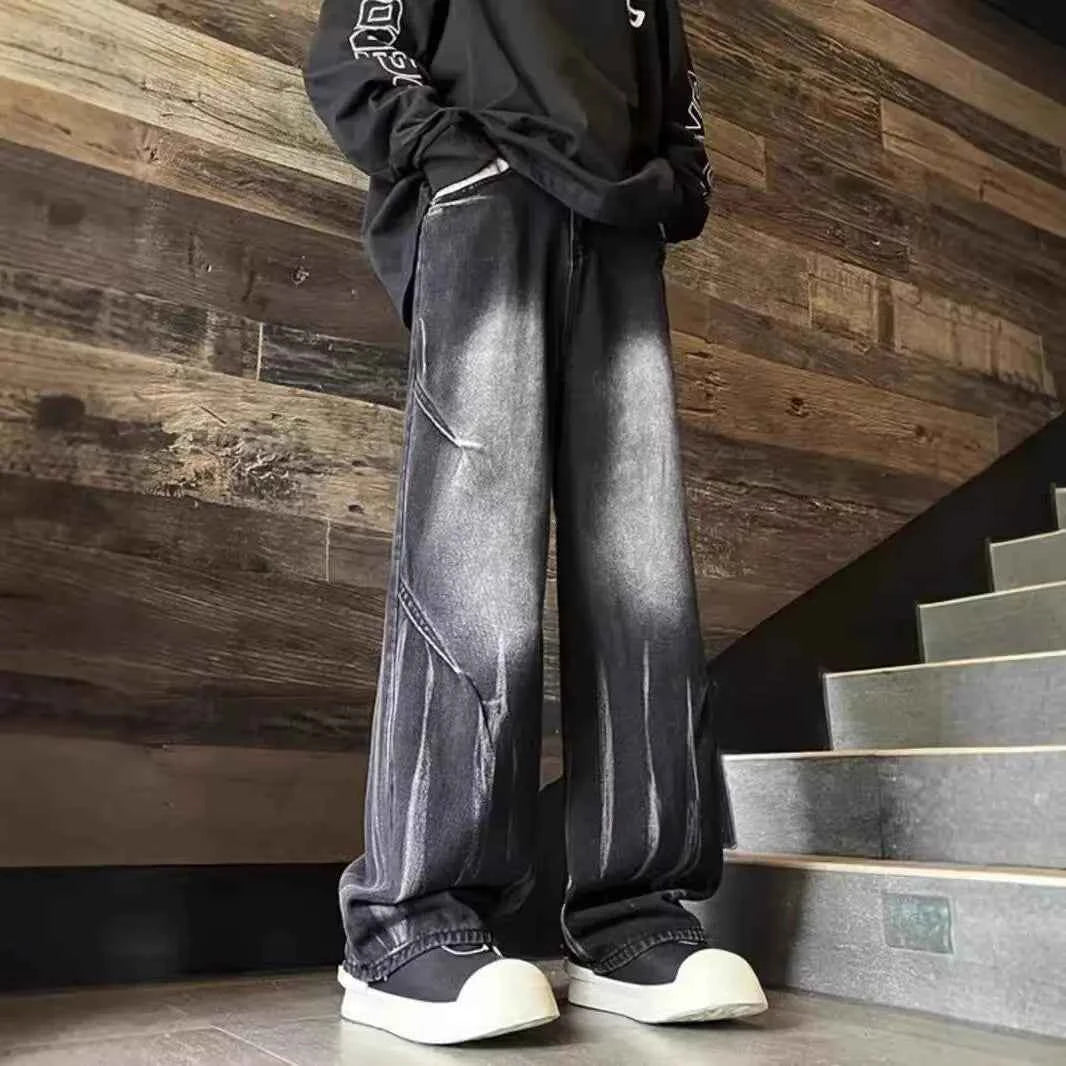 Gothic Winter Dye Denim Straight Leg Jeans