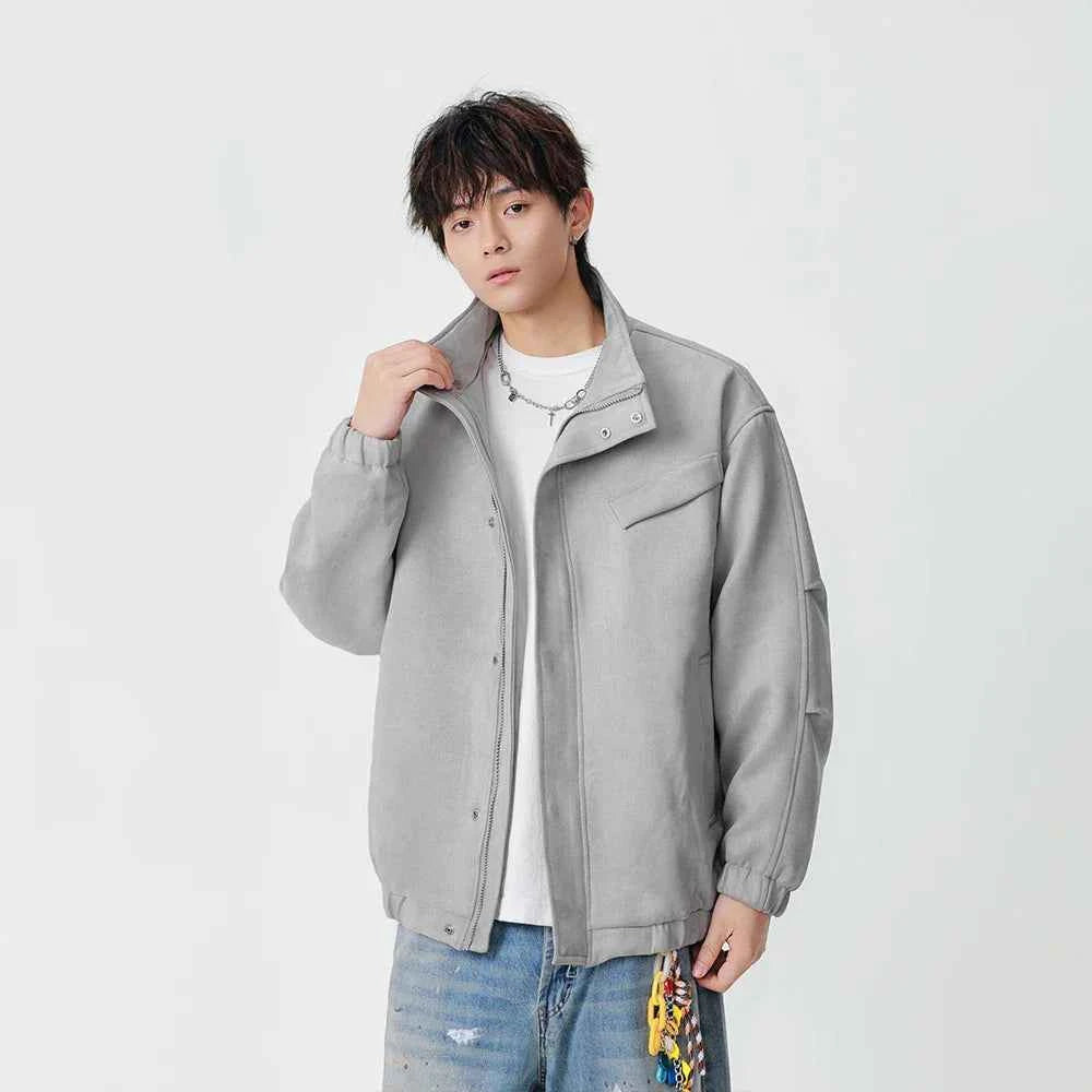 Flattering Textured Casual Button-Up Jacket