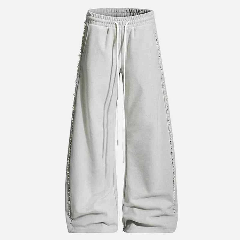 Trendy Pearl Decoration Hip Hop Sweatpants