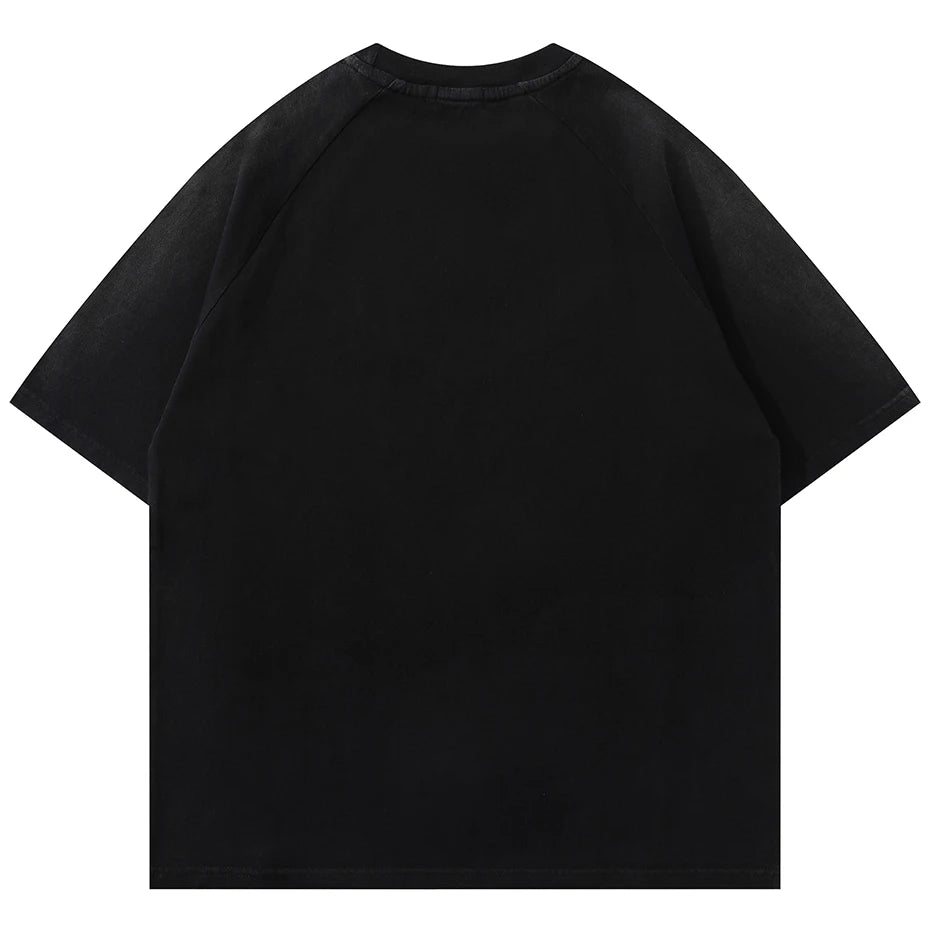 Oversized Rivet Patchwork Streetwear T Shirts