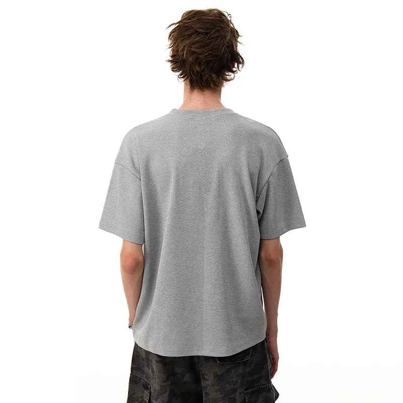 Stylish Solid Color Short Sleeve Button T-Shirt