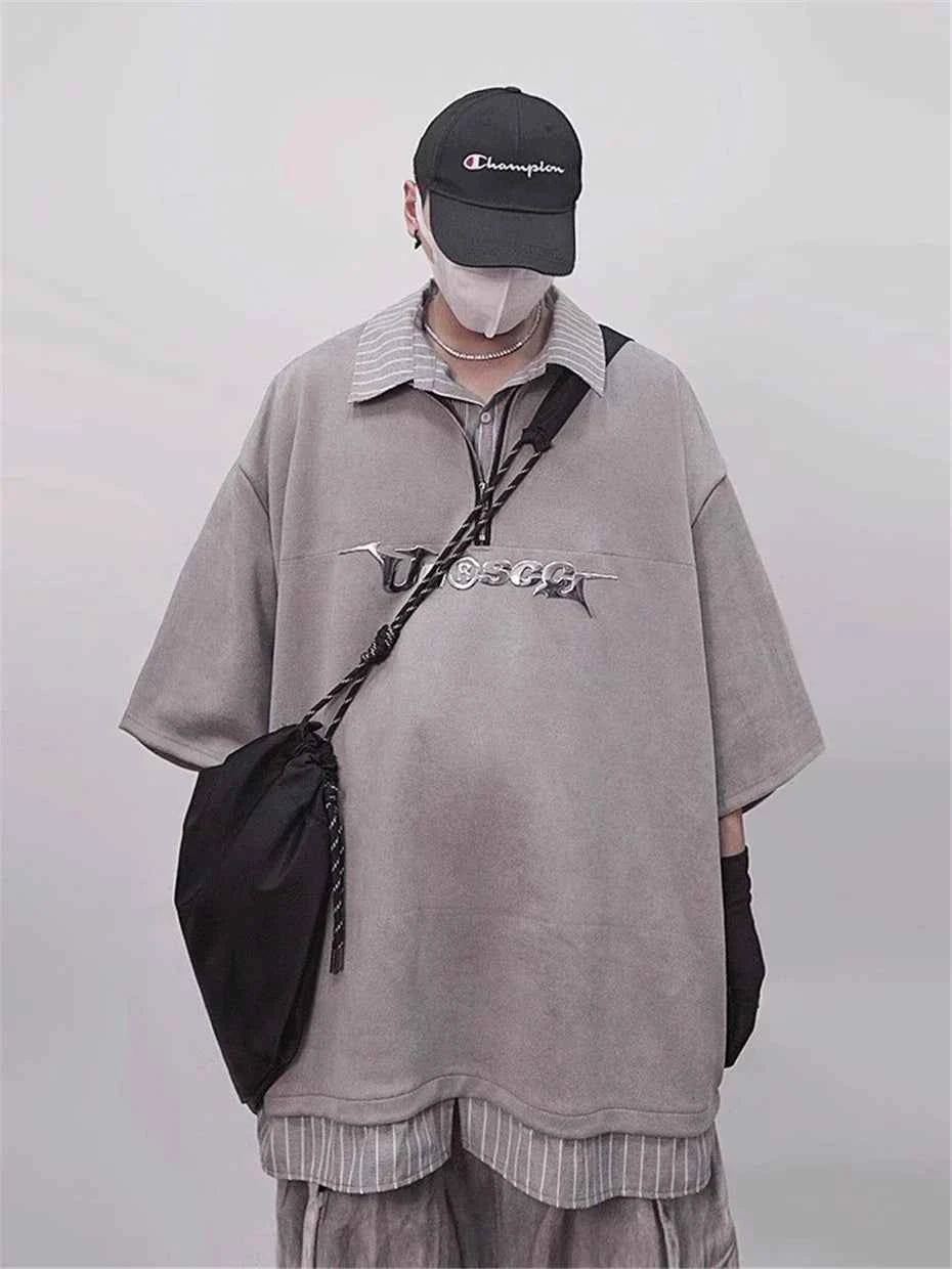 Punk Vintage Oversized Polo T-Shirt