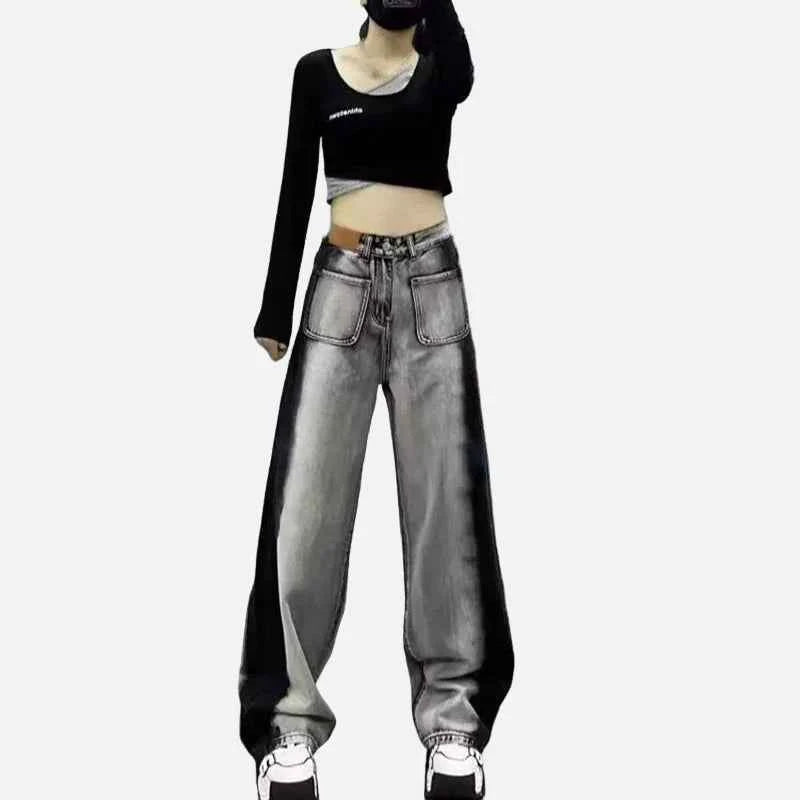 Autumn Korean Style Large Retro Baggy Jeans