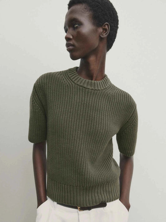 Women Vintage Ethereal Spring Style Crew Neck Sweater