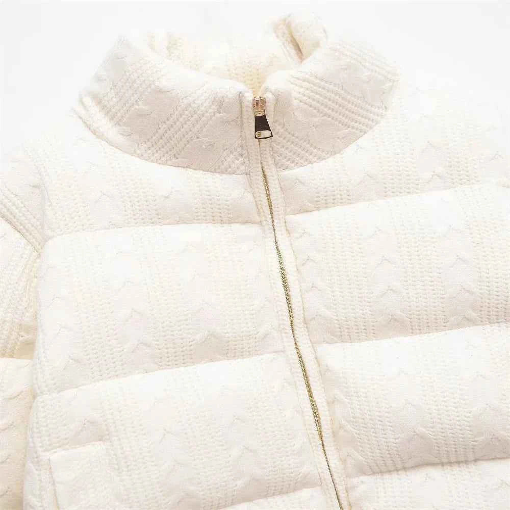 Elevated Comfort Thick Knitted Puffer Jacket