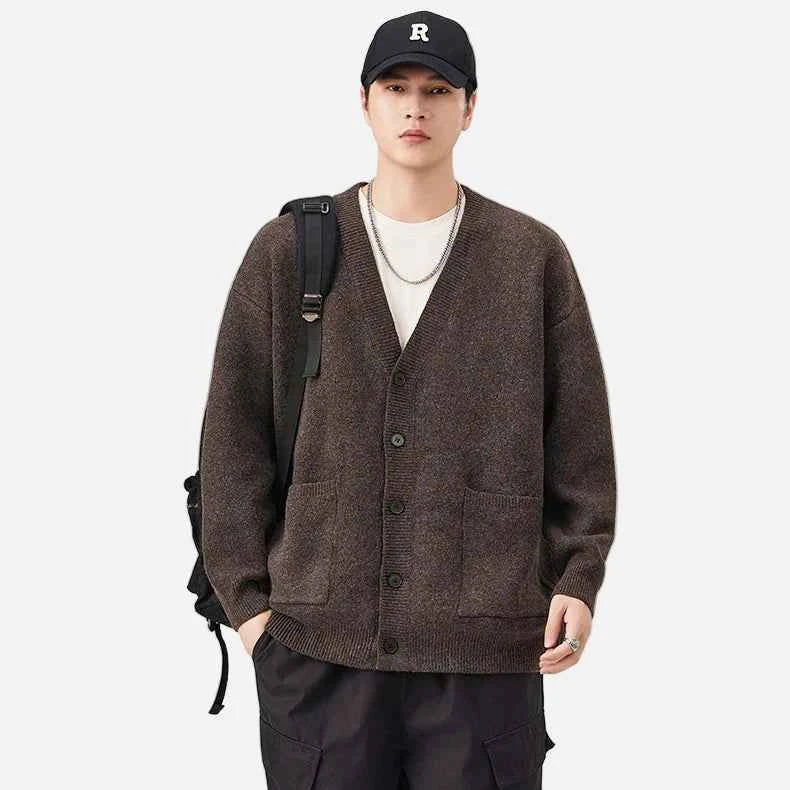 Premium Hip Hop Knitted V-Neck Cardigan