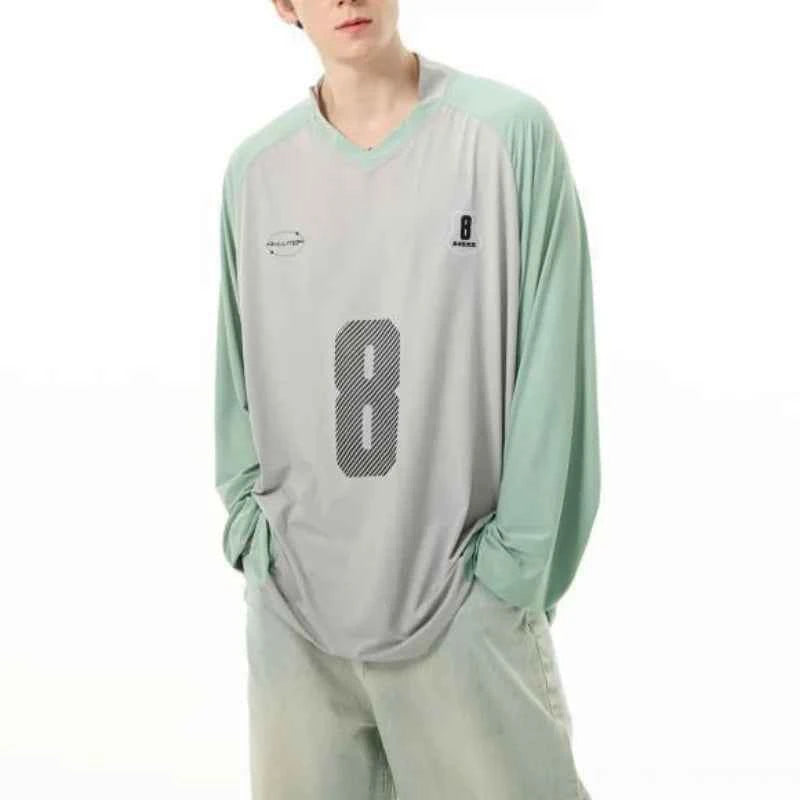 Vintage Green American Style Long Sleeve T-Shirt