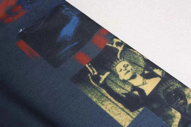 Vintage Grunge Graphic Printed Zip-Up Sweatshirt