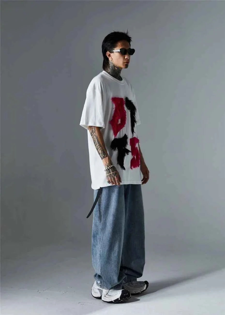 Edgy Cool Patchwork Fur T-Shirt